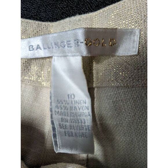 Ballinger Gold Casual Pants Linen Women's Size 10 - Picture 4 of 6